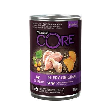 CORE ΥΓΡΗ ΤΡΟΦΗ ΣΚΥΛΟΥ Duo Protein Puppy Κοτόπουλο & Γαλοπούλα  400gr